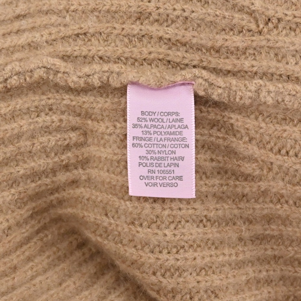 Calypso St Barth Fringe Cardigan Womens Size XS Tan Wool Alpaca Boho Rabbit Hair - Picture 7 of 13